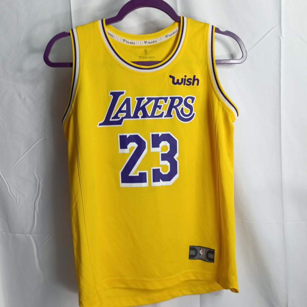 Fanatics LeBron James Lakers Jersey Youth Large Yellow NBA Basketball #23